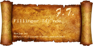 Fillinger Tünde névjegykártya