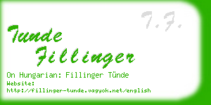 tunde fillinger business card